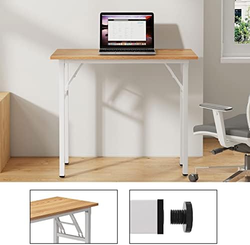 Need Small Computer Desk 31.5 in Folding Home Office Table Teak
