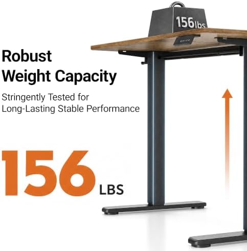 Claiks 55 x 24 Inch Rustic Brown Electric Standing Desk