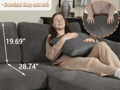 EASE MOOSE Sectional Modular Sofa, Oversized Sleeper Deep seat Couch