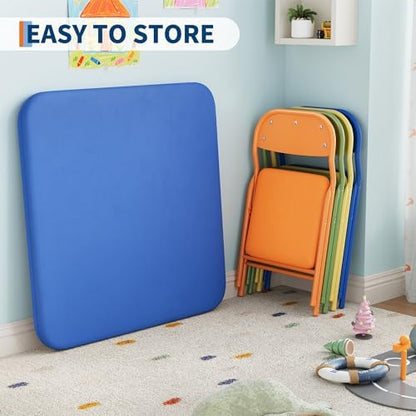 GarveeHome 3-Piece Kids Folding Table and Chairs Set, Activity Table Set