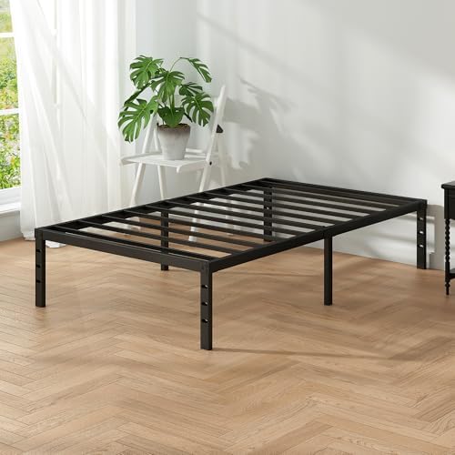 Metal Platform Bed Frame Twin Size, 16 Inch Height with Heavy Duty Steel Support, No Box Spring Needed, Easy Assembly and Underbed Storage,Black
