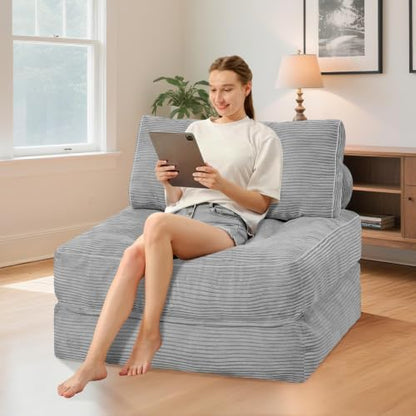Folding Sofa Bed,Convertible Sleeper Chair Bed w/2-Pillow & Handle