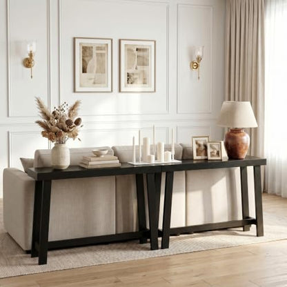47" Console Table, Narrow Entryway Sofa Table, Behind Couch Table, Black