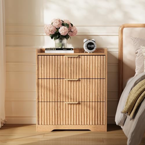 Modern Nightstand, Light Oak End Table