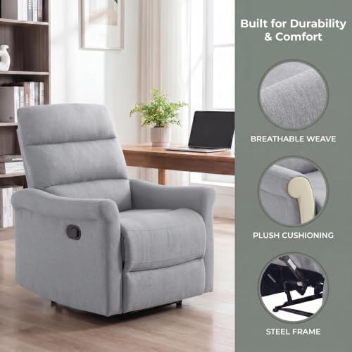 NicBex Manual Recliner Chair with Adjustable Backrest for Living Room, Gray