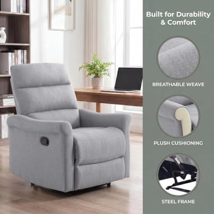 NicBex Manual Recliner Chair with Adjustable Backrest for Living Room, Gray