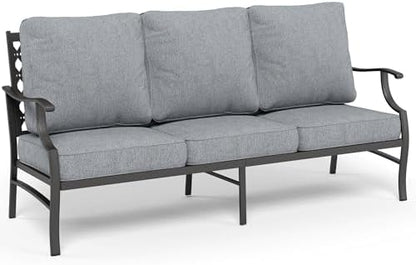 SUNSHINE VALLEY, 3-Seat Outdoor Patio Sofa, Metal Frame, Gray