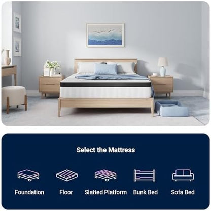 Avenco Queen Mattress, 14 Inch Medium Firm Queen Size Mattress in a Box, Hybrid Mattresses with Smarts™ Coil Pocket Springs for Motion Isolation, Strong Edge Support, CertiPUR-US Certified