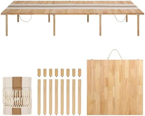 90" x 30" Boho Low Picnic Table, Comfortably Seats 7–9 People Together