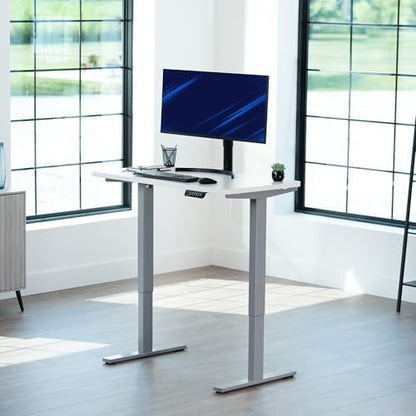 VIVO Electric Standing Desk, Solid 1-Piece 43" x 24" White Top