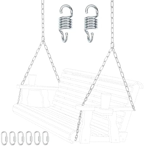 Heavy Duty Porch Swing Hanging Chain Kit, 1500 Lbs, 8 FT, Silver
