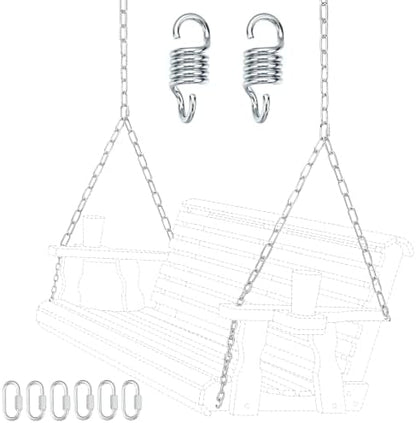 Heavy Duty Porch Swing Hanging Chain Kit, 1500 Lbs, 8 FT, Silver
