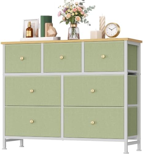 7 Drawer Dresser for Bedroom, Fabric Storage Drawer Unit
