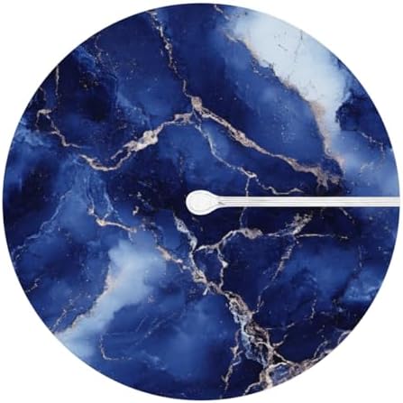 Marble Outdoor Round Fitted Tablecloth with Umbrella Hole Zipper 36-44