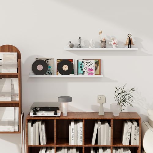 36 Inch Floating Shelves, White Picture Ledge Shelf Set of 2