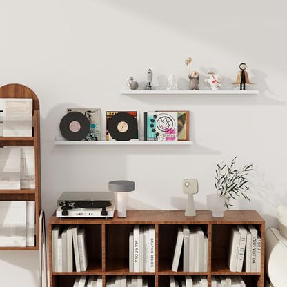 36 Inch Floating Shelves, White Picture Ledge Shelf Set of 2