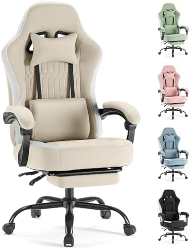 Sweetcrispy Video Game Chair, Ergonomic Computer Desk Chair, Lumbar Support