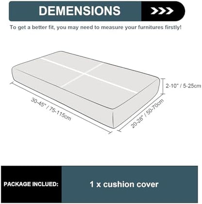 UNBBRRL Seat Cushion Cover and Back Covers for Corner Sofa Stretch Jacquard, Non Slip L Shaped Sofa Slipcover with Storage Ottoman, Sectional Couch Cover for Chaise Lounge (Gold,24 x 35 x 6”)