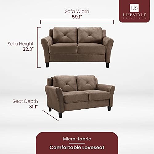 Lifestyle Solutions Grayson Loveseat, Brown