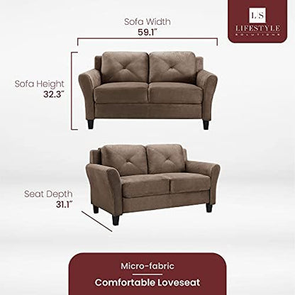 Lifestyle Solutions Grayson Loveseat, Brown