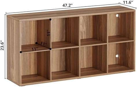 IRONCK 8-Cube Storage Organizer, Reversible Cube Bookshelf, Oak Brown