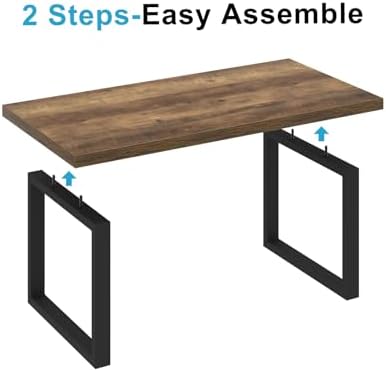IBF Farmhouse Wood Coffee Table for Living Room, Rustic Oak, 47 Inch
