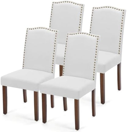DUMOS Dining Chairs Set of 4, Upholstered Accent Chair, Light Grey