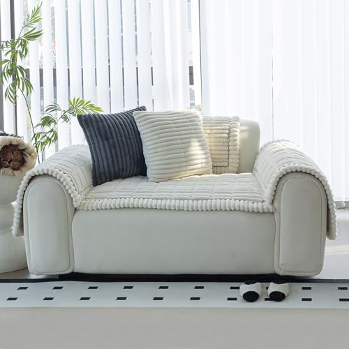 Couch Covers for Sofa, Sofa Covers for Dogs Washable, White, 1PC