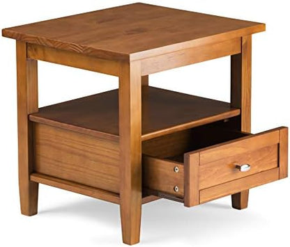 SIMPLIHOME Warm Shaker 20" End Tables in Light Golden Brown (Set of 2)