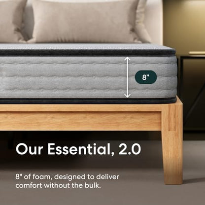 Siena Essential 8" Hybrid Mattress, Twin XL, Medium Firm Feel