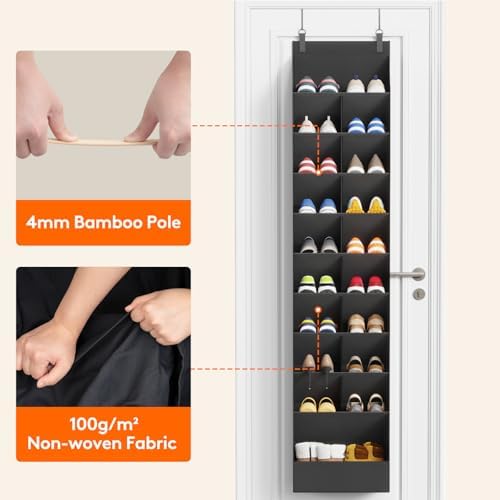 Lifewit 10 Tier Over the Door Shoe Organizer Cabinets,19 Large Deep Pockets