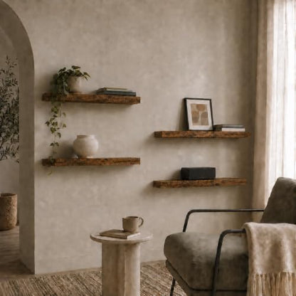 Floating Shelves for Wall Decor,Set of 4,23in,Rusitc Brown