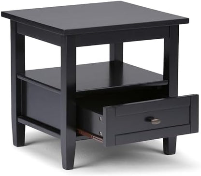 SIMPLIHOME Warm Shaker 20" Wide End Tables in Black (Set of 2)