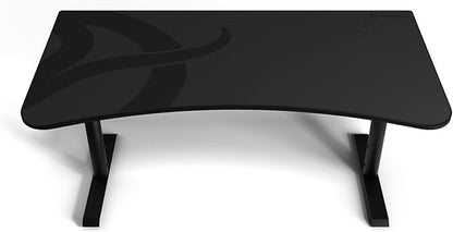 Arozzi Arena Ultrawide Curved Gaming and Office Desk with Full Surface Water Resistant DeskMat Custom Monitor Mount Cable Management Cut Outs Under The Desk Cable Management Netting - Dark Grey