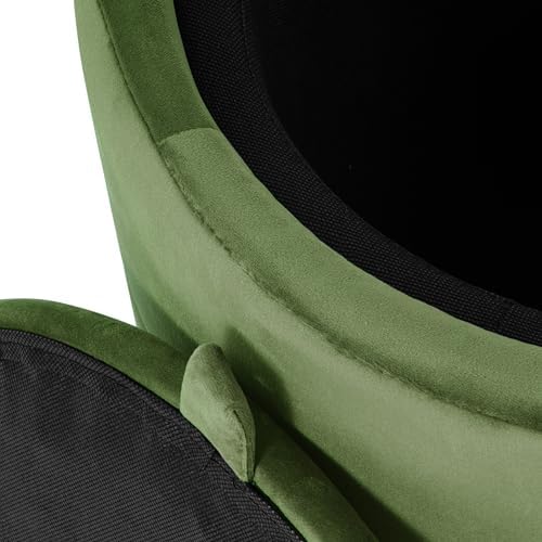 Spatial Order 18" Storage Round Ottoman - Green Velvet