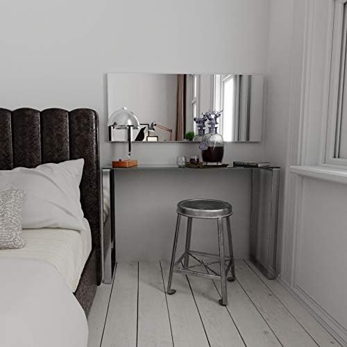 Cortesi Home Remi Contemporary Glass Console Table with Chrome Finish