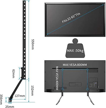 Suptek Universal TV Stand Table Top Replacement TV Legs for 22-65 inches LCD Flat&Curved Screen TV, Max VESA up to 800x400mm Support 110lbs