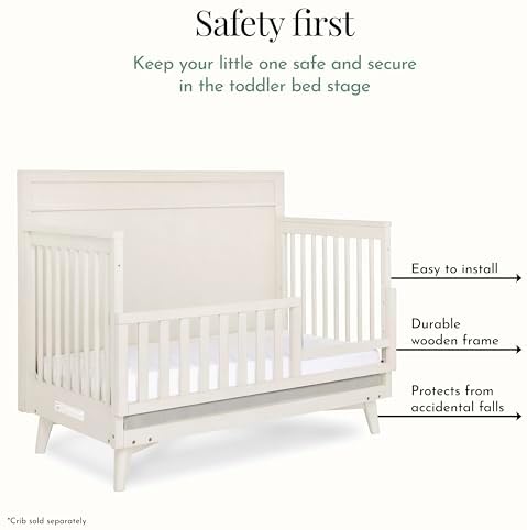 Evolur Antilia Mid Century Convertible Crib Toddler Guard Rail I Full Assembly I Lasting Quality