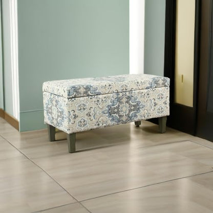 HomePop 36" Decorative Storage Bench - Antiqued Blue