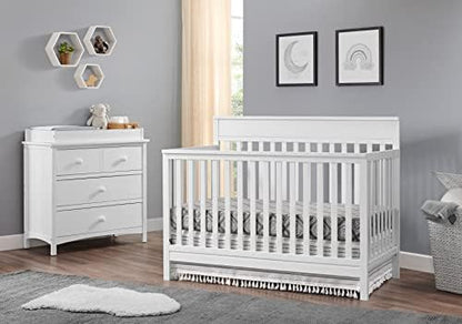 Oxford Baby Castle Hill 4-in-1 Convertible Baby Crib, Barn White, GreenGuard Gold Certified
