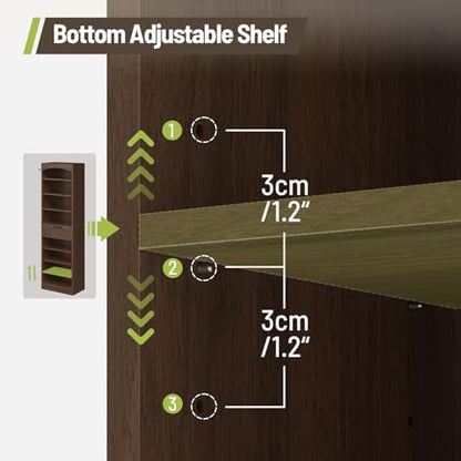 Set of 2 Freestanding Tall Shoe Storage Cabinet for Entryway
