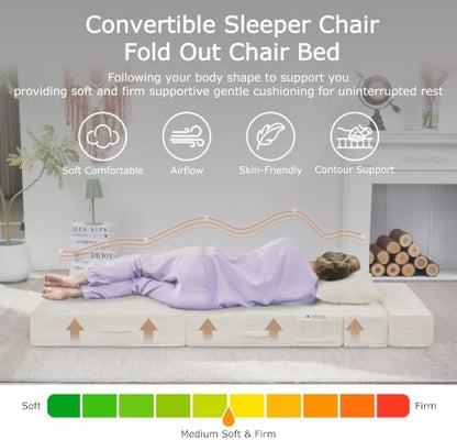 Folding Sofa Bed, Convertible Sleeper Chair Bed, Floor Sofa with Bag