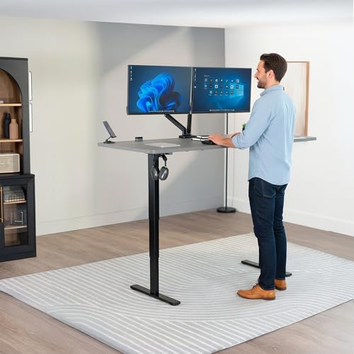 VIVO Electric Standing Desk, Solid 1-Piece 71" x 30" Dark Gray Top