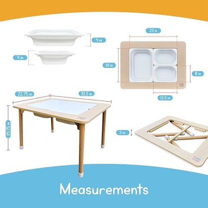 Sensory Play Activity Table with Foldable Legs, Storage Bins, and Lid - Sensory Table for Toddlers & Kids | Great Gift for Birthdays, Christmas & Special Occasions