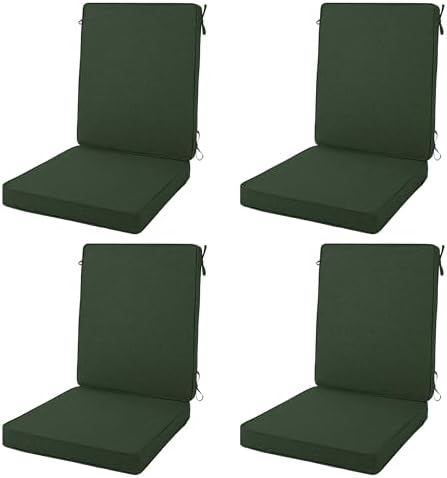 Outdoor Chair Cushions 20x20 Inch, Set of 4, Olive Green