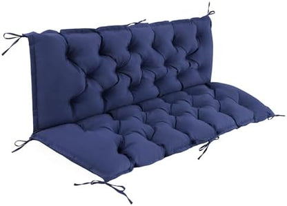 IASEAHK Porch Swing Cushions, 47×40×4 Inch, Waterproof, Navy Blue