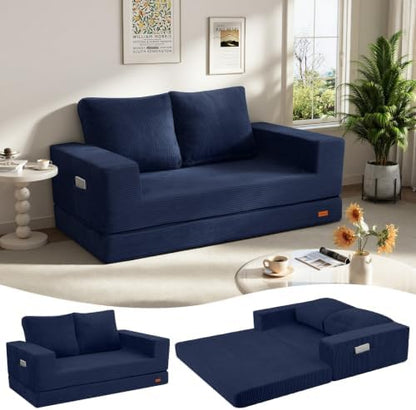 COMAX Futon Sofa Bed, Convertible Sofa Bed, Folding Boneless Couches