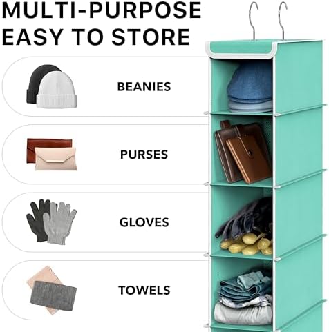 Simple Houseware 10 Shelves Closet Hanging Shoe Organizer, Turquoise