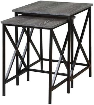 Convenience Concepts Tucson Nesting End Tables, Weathered Gray / Black