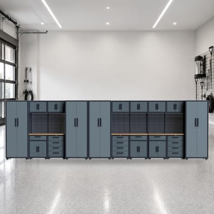 20-Pack Garage Storage Cabinet System with Workbench and Pegboard